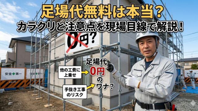 家の周りに足場が囲ってあるある画像