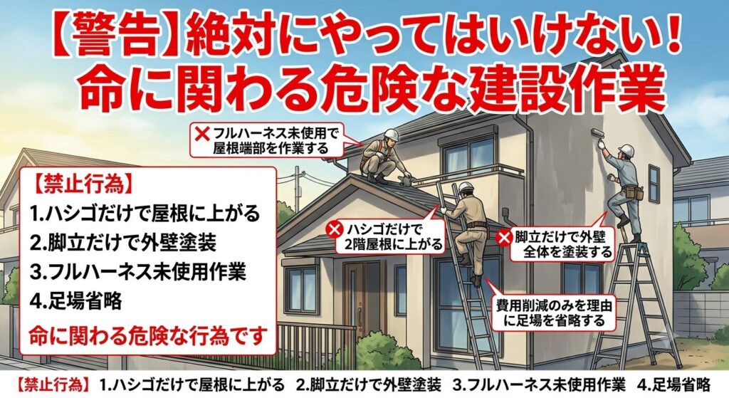 建設業でやってはいけない作業画像