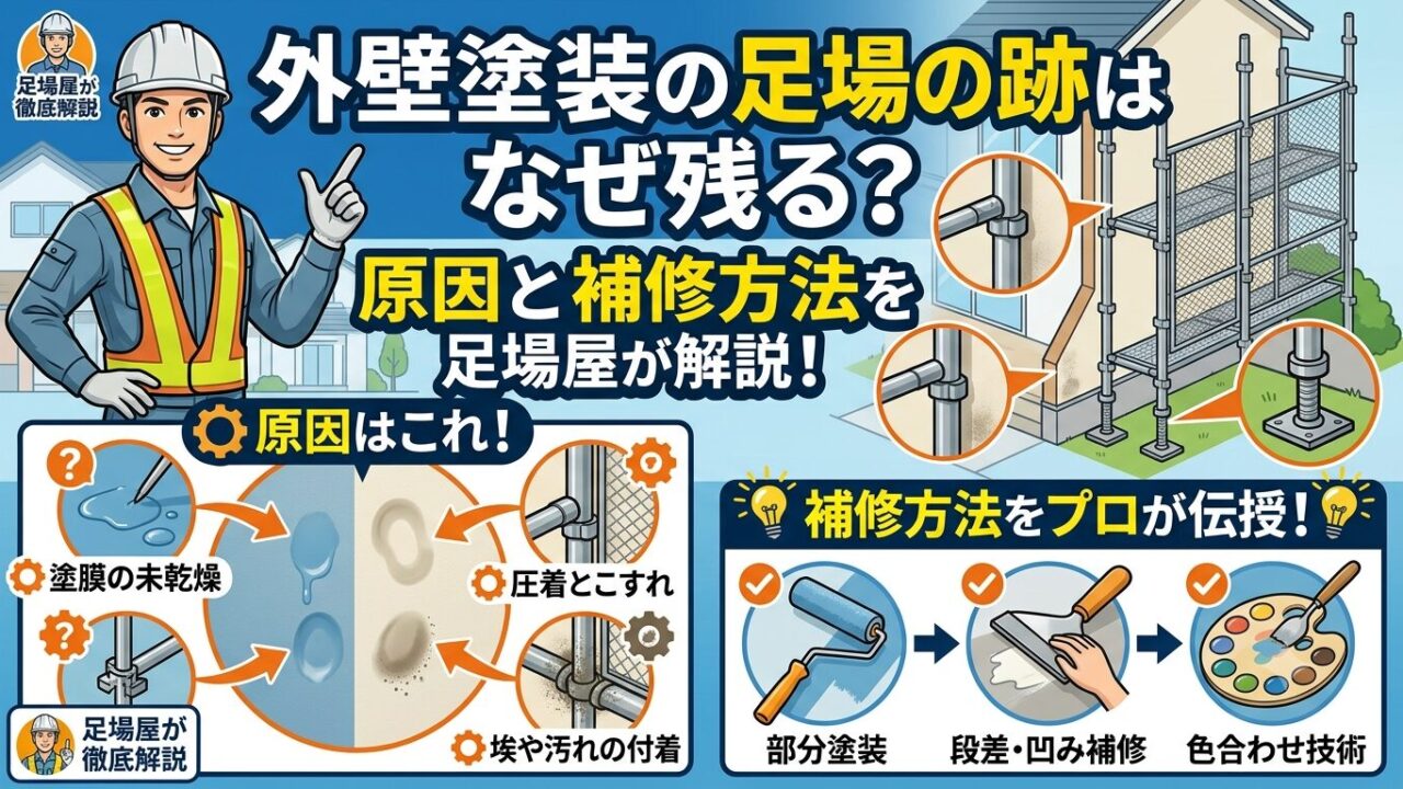 外壁塗装の足場の跡はなぜ残る?