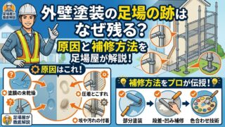外壁塗装の足場の跡はなぜ残る？