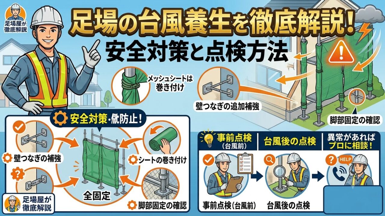 足場の台風養生についての対策画像