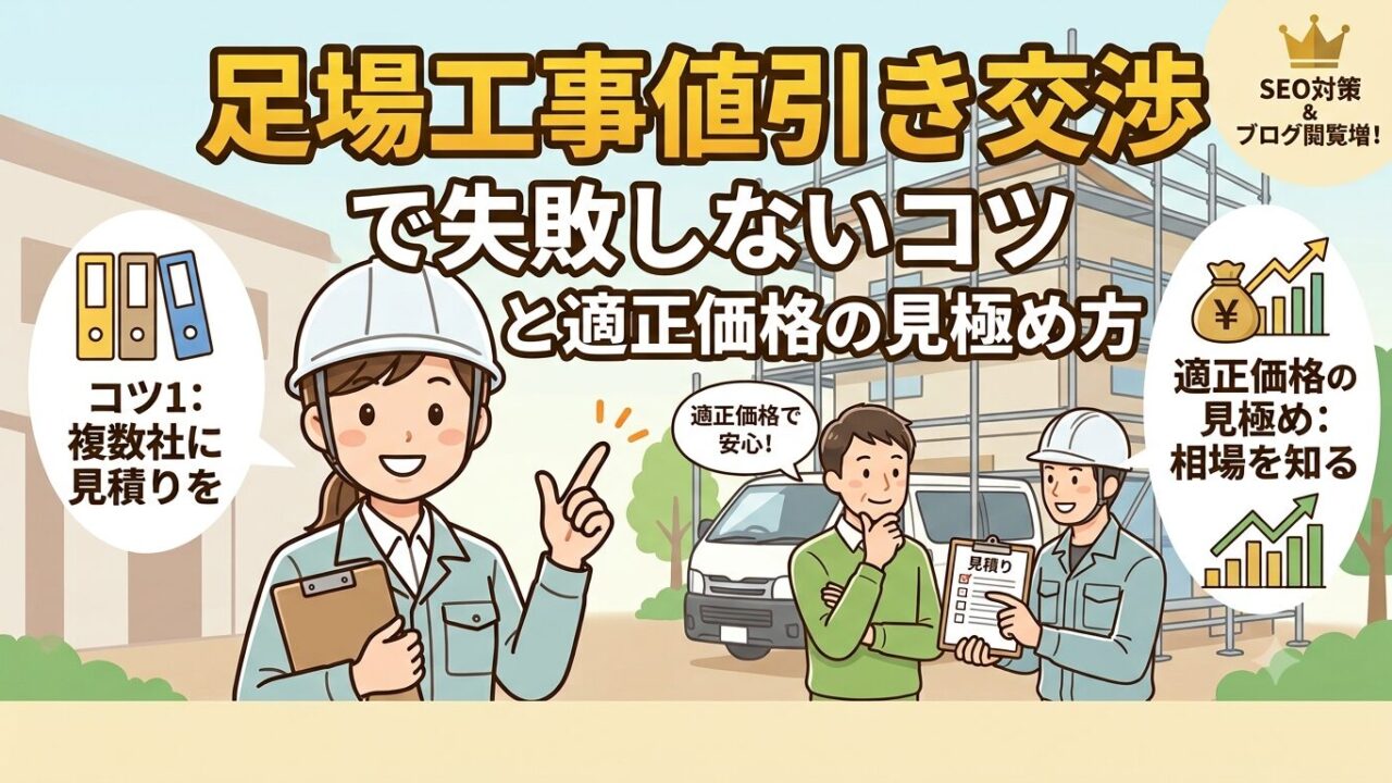 足場工事の値引きの方法についての中学生でもわかる画像