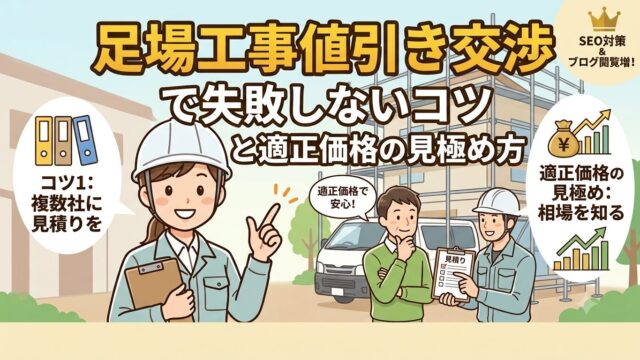 足場工事の値引きの方法についての中学生でもわかる画像