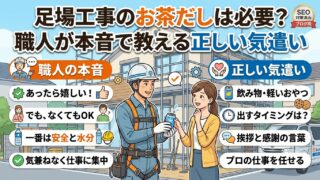 足場工事でのお茶出しは必要なのか？をわかりやすくしている画像