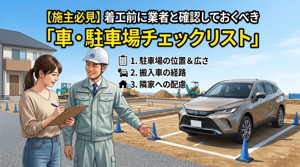 工事前に業者と駐車場の確保の確認