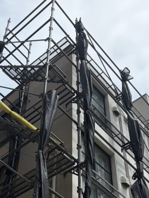 マンション台風養生